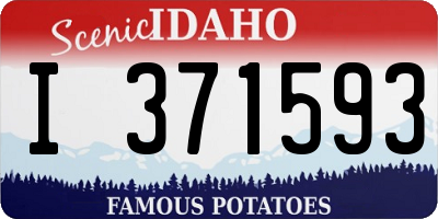 ID license plate I371593