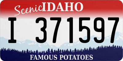 ID license plate I371597