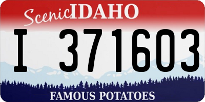 ID license plate I371603
