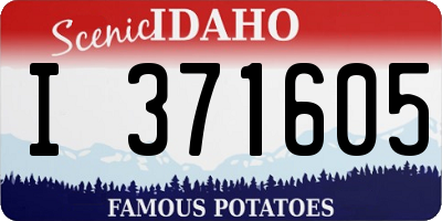 ID license plate I371605