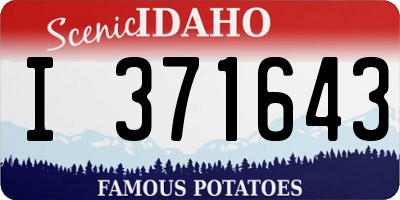 ID license plate I371643