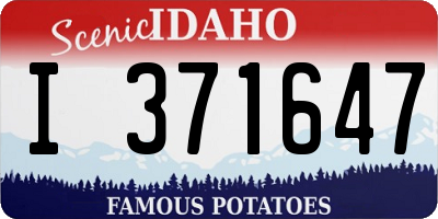 ID license plate I371647