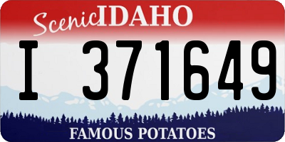 ID license plate I371649