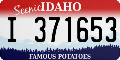 ID license plate I371653