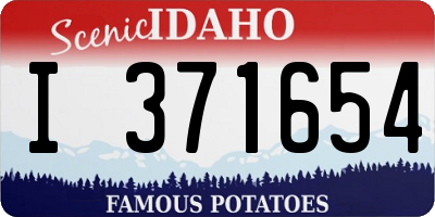 ID license plate I371654