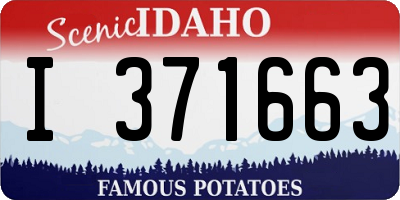 ID license plate I371663
