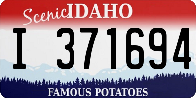 ID license plate I371694