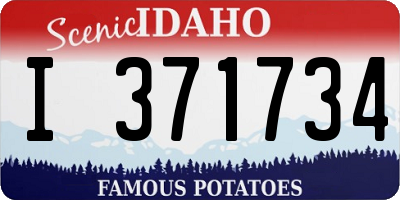 ID license plate I371734