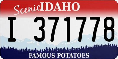 ID license plate I371778