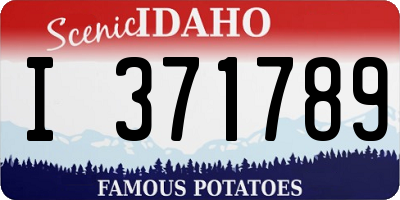 ID license plate I371789