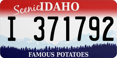 ID license plate I371792