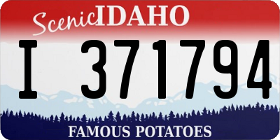 ID license plate I371794