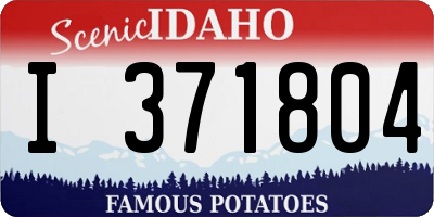 ID license plate I371804