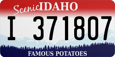 ID license plate I371807