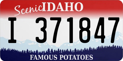 ID license plate I371847