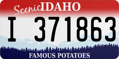 ID license plate I371863