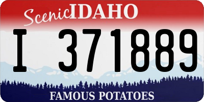 ID license plate I371889