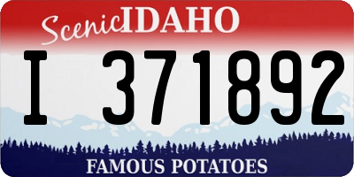 ID license plate I371892