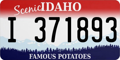 ID license plate I371893