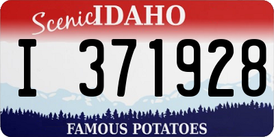 ID license plate I371928