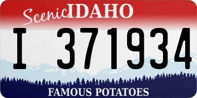 ID license plate I371934