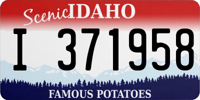 ID license plate I371958