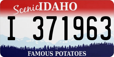 ID license plate I371963