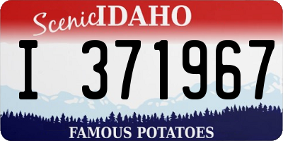ID license plate I371967