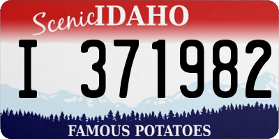 ID license plate I371982