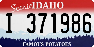 ID license plate I371986