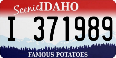 ID license plate I371989