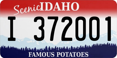 ID license plate I372001