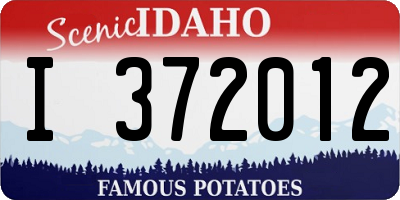 ID license plate I372012