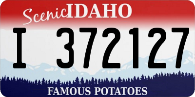 ID license plate I372127