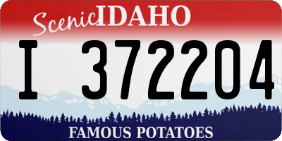 ID license plate I372204