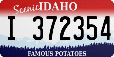 ID license plate I372354