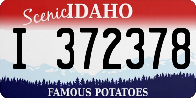ID license plate I372378