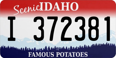 ID license plate I372381