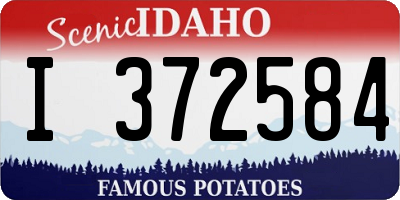 ID license plate I372584