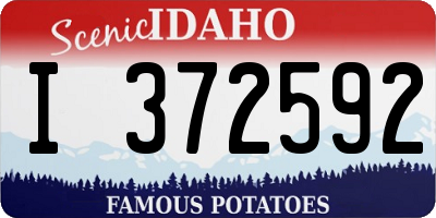 ID license plate I372592
