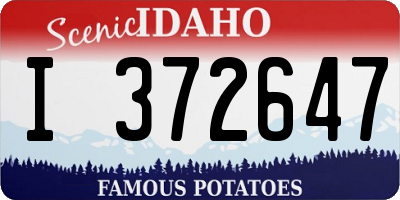 ID license plate I372647