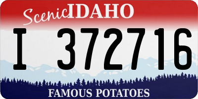 ID license plate I372716