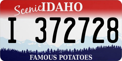ID license plate I372728