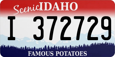 ID license plate I372729