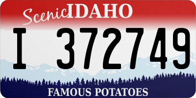 ID license plate I372749