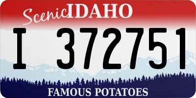ID license plate I372751