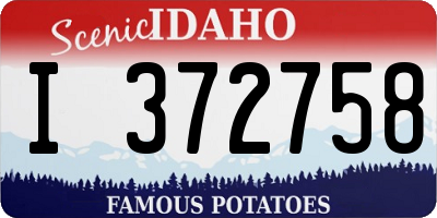 ID license plate I372758
