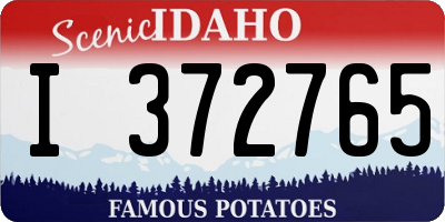 ID license plate I372765