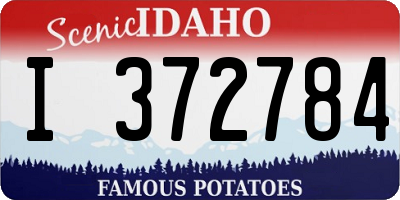 ID license plate I372784