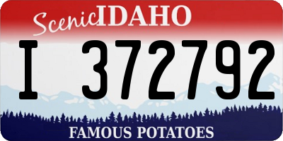 ID license plate I372792